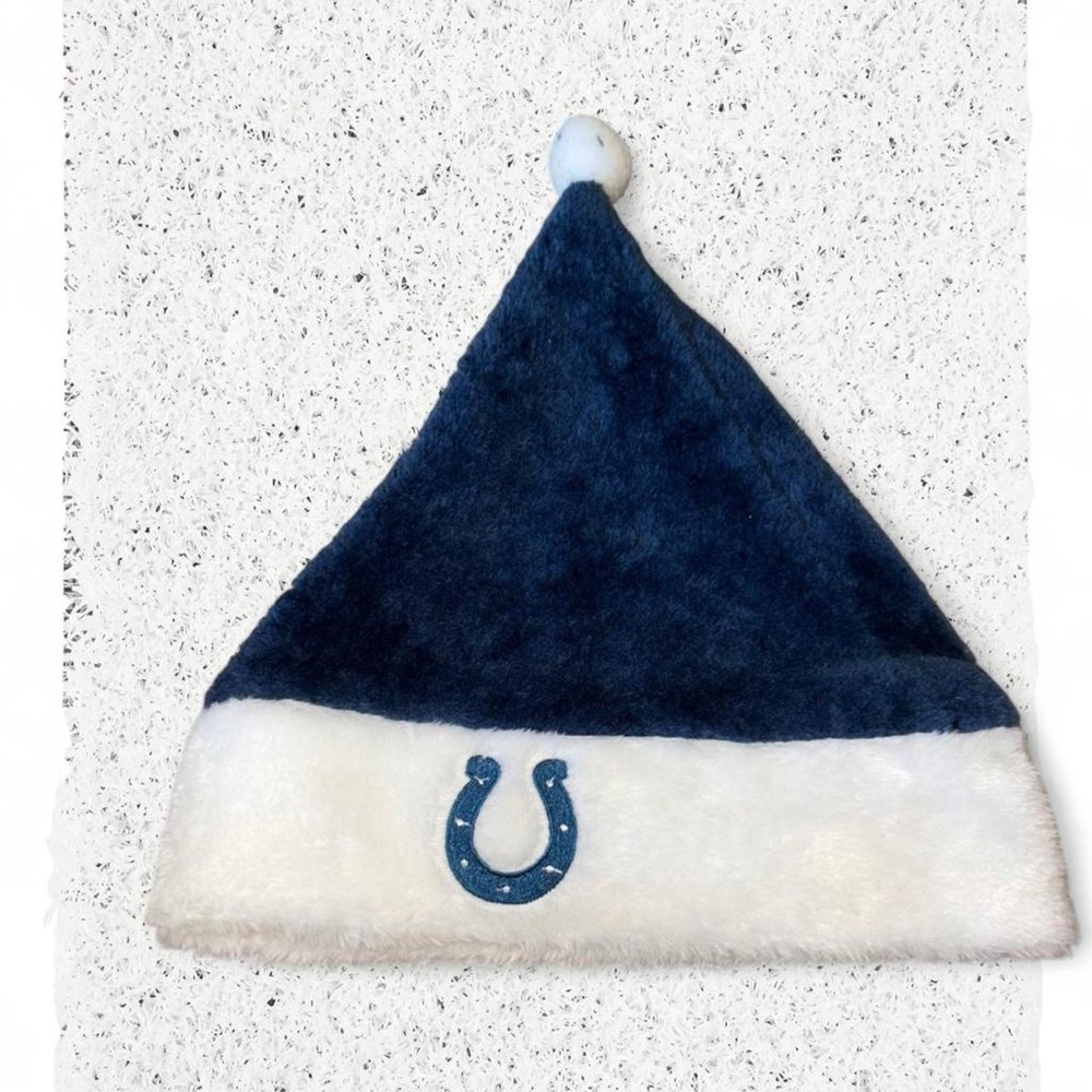 Plush Kids Navy & White Holiday Hat with Horseshoe Accent
